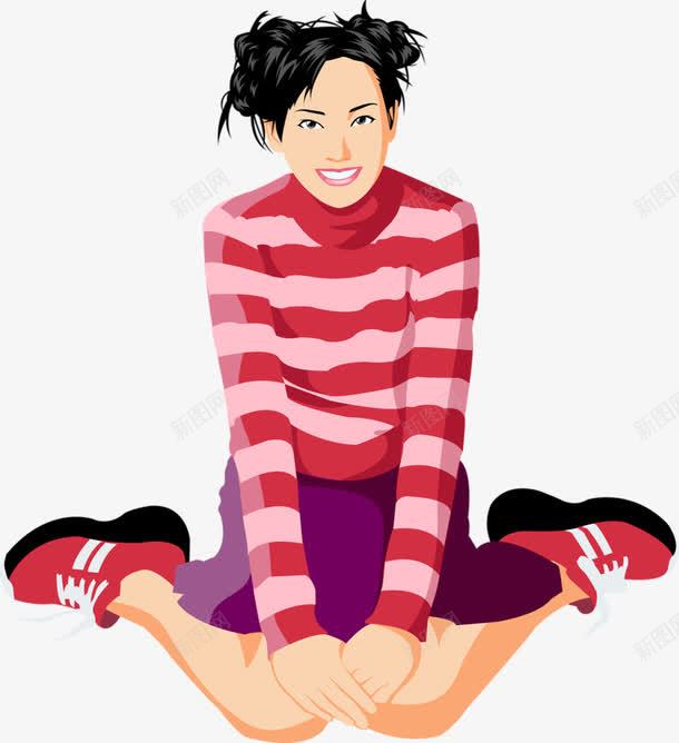 跪着的女孩png免抠素材_新图网 https://ixintu.com 卡通 女孩 粉色 跪着的人 鞋子