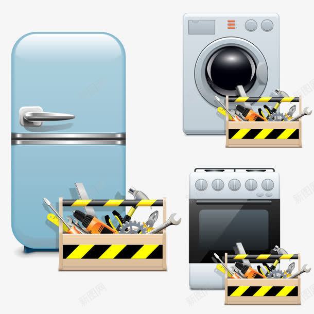电器和维修工具png免抠素材_新图网 https://ixintu.com 冰箱 洗衣机 电器 维修工具