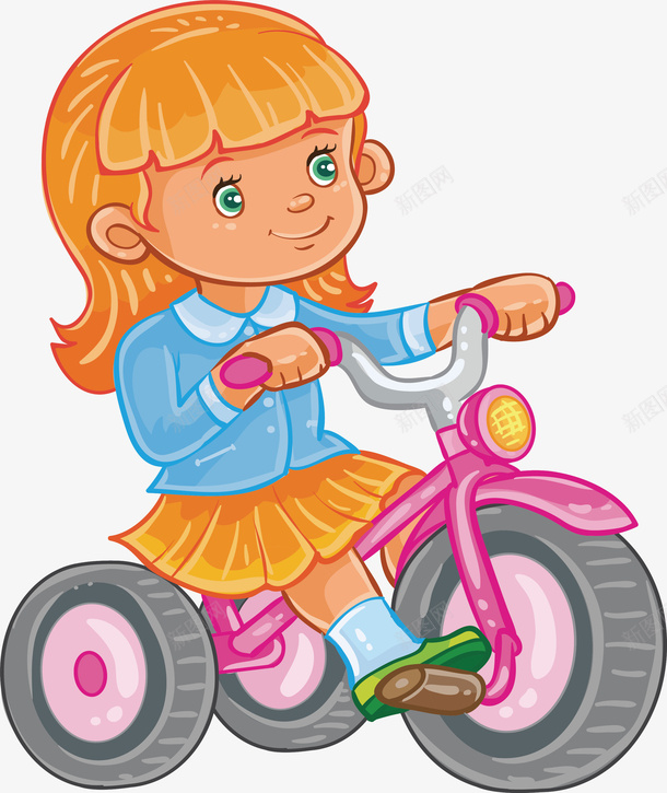 粉红色自行车矢量图eps免抠素材_新图网 https://ixintu.com 卡通女孩 可爱女孩 矢量png 粉红自行车 脚踏车 自行车 矢量图