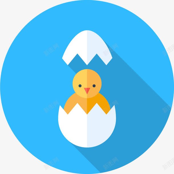 破壳而出小鸡图标png_新图网 https://ixintu.com 刚出生的小鸡 小鸡出壳 破壳而出 破蛋而出 蓝色图标 蛋壳 鸡蛋 鸡蛋logo