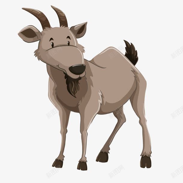 卡通山羊动物png免抠素材_新图网 https://ixintu.com 养殖 动物设计 卡通 山羊 羊角 胡子