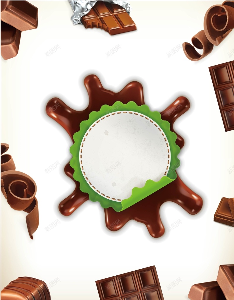矢量美食巧克力背景ai设计背景_新图网 https://ixintu.com 巧克力 朱古力 标签框 矢量 绿色食品 美食 背景 食品 矢量图