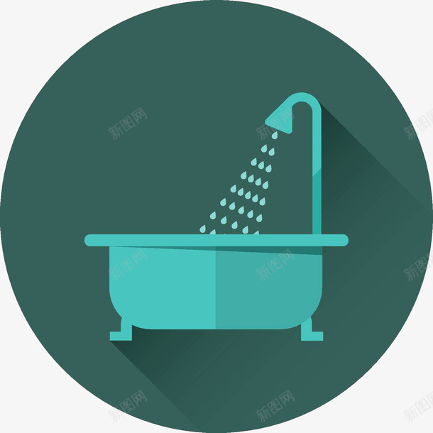 简约圆形浴室浴缸图标png_新图网 https://ixintu.com 卫生 图标 圆形 标志 洁净 浴缸 清洁 清洗 清洗标志