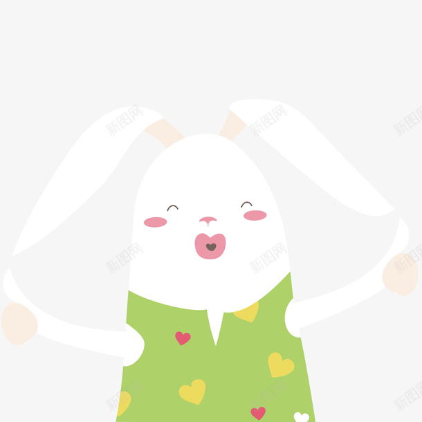 卡通可爱的复活节小兔子矢量图ai免抠素材_新图网 https://ixintu.com 动物设计 卡通 可爱 复活节 小兔子 扁平化 矢量图