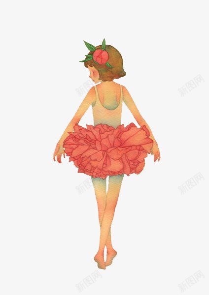 跳舞女孩插画png免抠素材_新图网 https://ixintu.com 带花的女孩 矢量素材 芭蕾舞女孩 跳舞的女孩