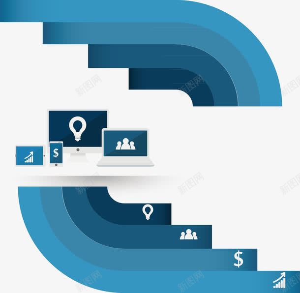 蓝色示意图矢量图ai免抠素材_新图网 https://ixintu.com 流程图 示意图 蓝色 矢量图