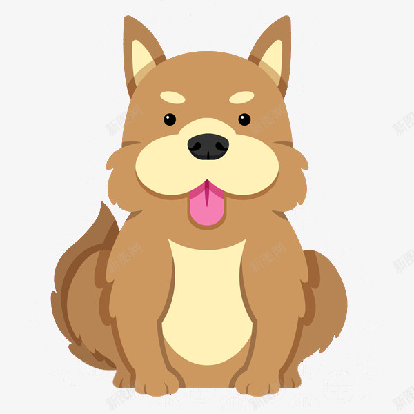 卡通坐着的小狗图png免抠素材_新图网 https://ixintu.com 乖巧的 动物 卡通 可爱的 吐舌头 坐着的 宠物 小狗