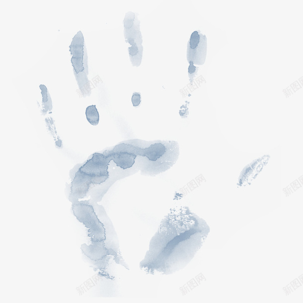 一个手掌印png免抠素材_新图网 https://ixintu.com png图形 png装饰 手掌印 手绘 蓝色 装饰