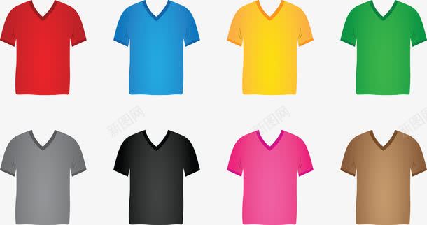 彩色短袖png免抠素材_新图网 https://ixintu.com 创意 短袖 简约 红色 绿色 蓝色 黄色 黑色