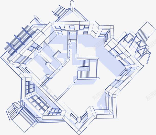 别墅立体图矢量图eps免抠素材_新图网 https://ixintu.com 别墅 图纸 立体图 装饰设计 矢量图