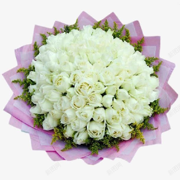 玫瑰花束png免抠素材_新图网 https://ixintu.com 玫瑰 白色 花朵 花簇