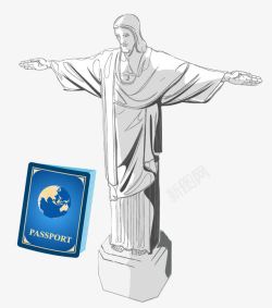 旅游手册耶稣雕像高清图片