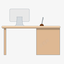 电脑桌和台式电脑素材