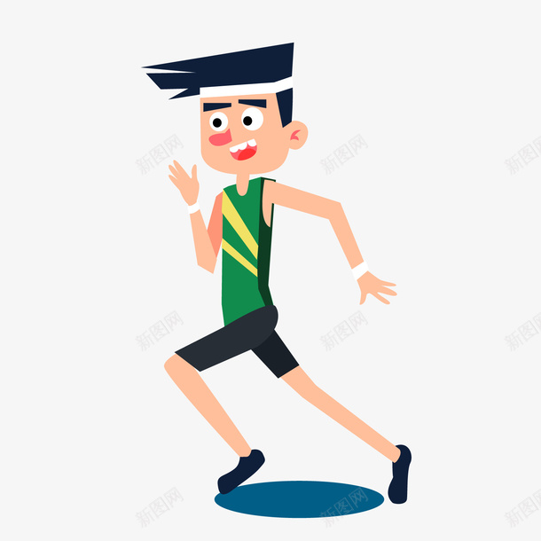 跑步卡通男子png免抠素材_新图网 https://ixintu.com 卡通人物 卡通男子 背景装饰 跑步男子 运动员
