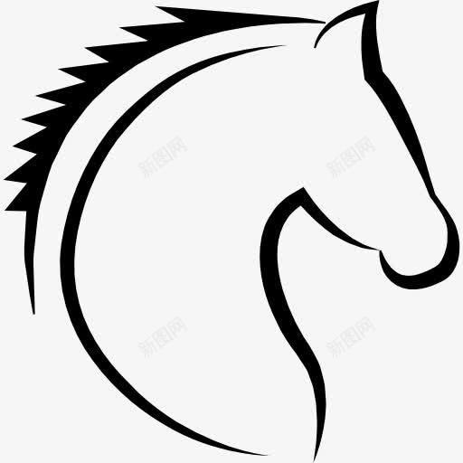 马的头线图标png_新图网 https://ixintu.com 动物 头 线 马 马的轮廓
