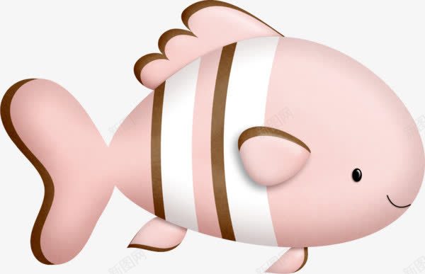 漂浮的小鱼png免抠素材_新图网 https://ixintu.com 卡通 小鱼 手绘 条纹 粉色