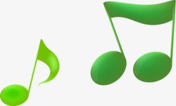 绿色质感音乐符号效果素材