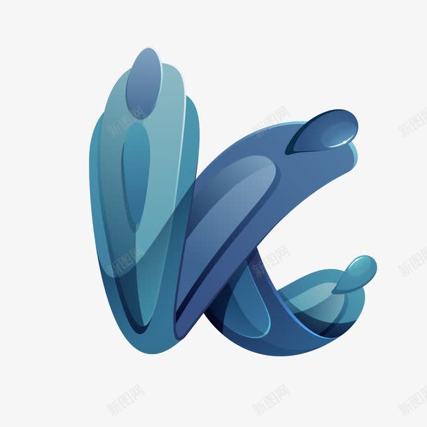 蓝色水字母Kpng免抠素材_新图网 https://ixintu.com K 字母 水 艺术字 英文字母 蓝色
