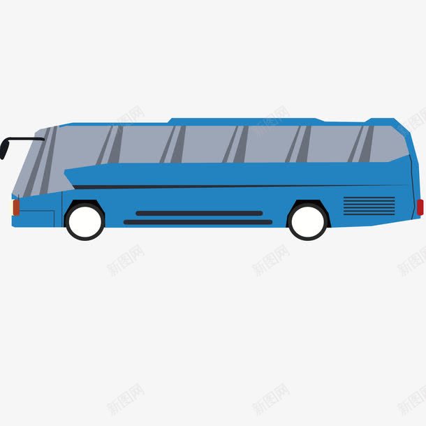 蓝色的长途巴士png免抠素材_新图网 https://ixintu.com 交通 巴士 蓝色 车辆 长途