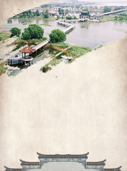大纵湖一日游旅游海报背景高清图片