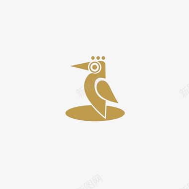 金色啄木鸟商标logo图标图标
