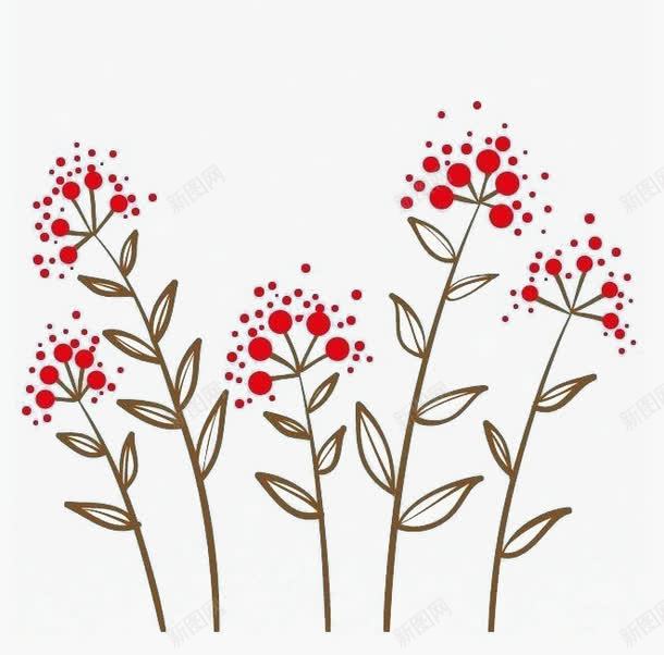红色花花卡通植物png免抠素材_新图网 https://ixintu.com 卡通 可爱 简约 背景 装饰 设计