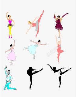 芭蕾舞女郎矢量9款跳芭蕾舞的女孩高清图片