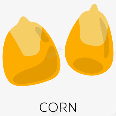 玉米种子插画矢量图图标图标
