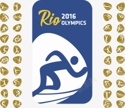 奥运小图标巴西里约奥运会运动小图标矢量图高清图片