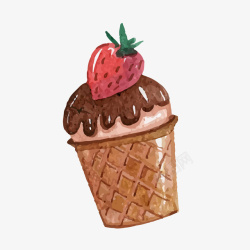 一个甜筒冰淇淋卡通冰淇淋矢量图高清图片