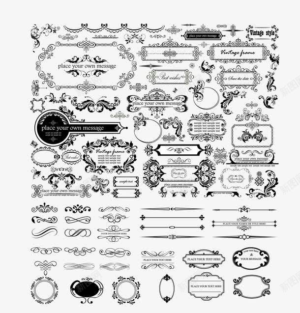 欧式边框矢量图eps免抠素材_新图网 https://ixintu.com 底纹 欧式边框 矢量边框 花纹边框 矢量图