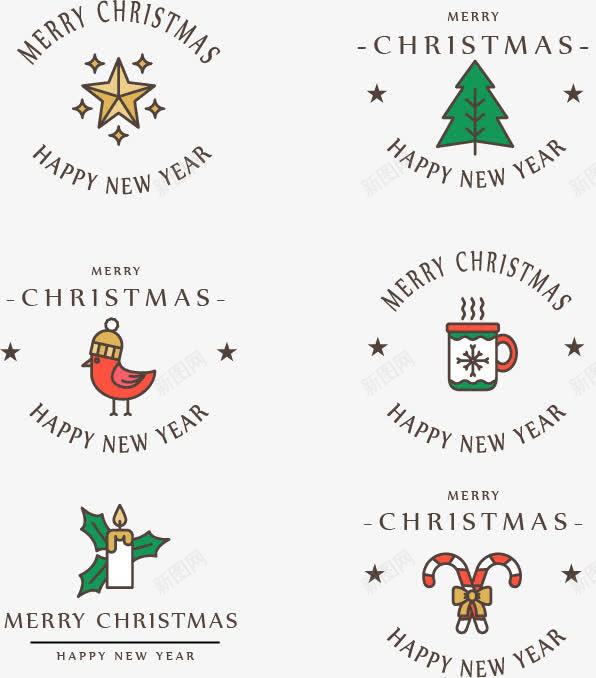 圣诞快乐动漫标志png免抠素材_新图网 https://ixintu.com 圣诞 快乐 标志