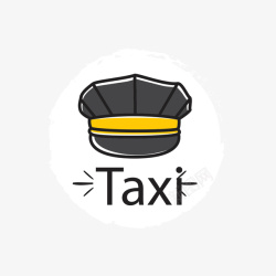 黑色出租车黑黄色出租车标签矢量图高清图片