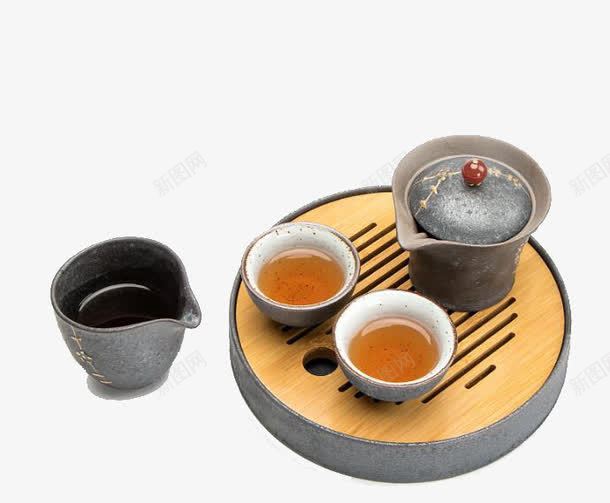 银斑金缮干泡套组茶具套装png免抠素材_新图网 https://ixintu.com 产品实物 日用百货 茶具套装 银斑金缮干泡套组