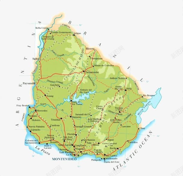 乌拉圭地图png免抠素材_新图网 https://ixintu.com 世界地图 乌拉圭地图 国家地图 地图