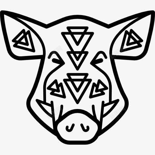 野猪图标png_新图网 https://ixintu.com 动物 哺乳动物 土著 头 山猪 部落 野猪 野生动物