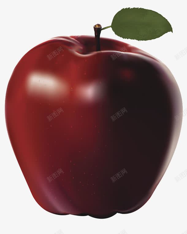 一个苹果png免抠素材_新图网 https://ixintu.com 叶子 水果 红色 红苹果 红蛇果