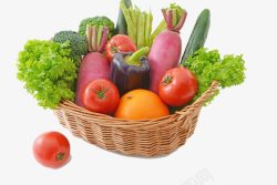 篮子中的蔬果素材