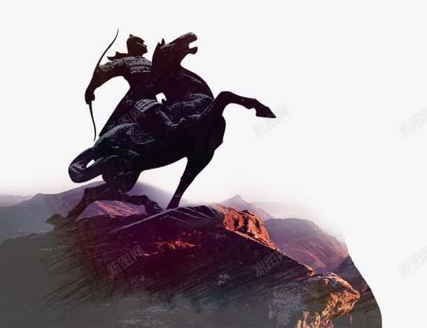 山上的雕像png免抠素材_新图网 https://ixintu.com 战马 雕像