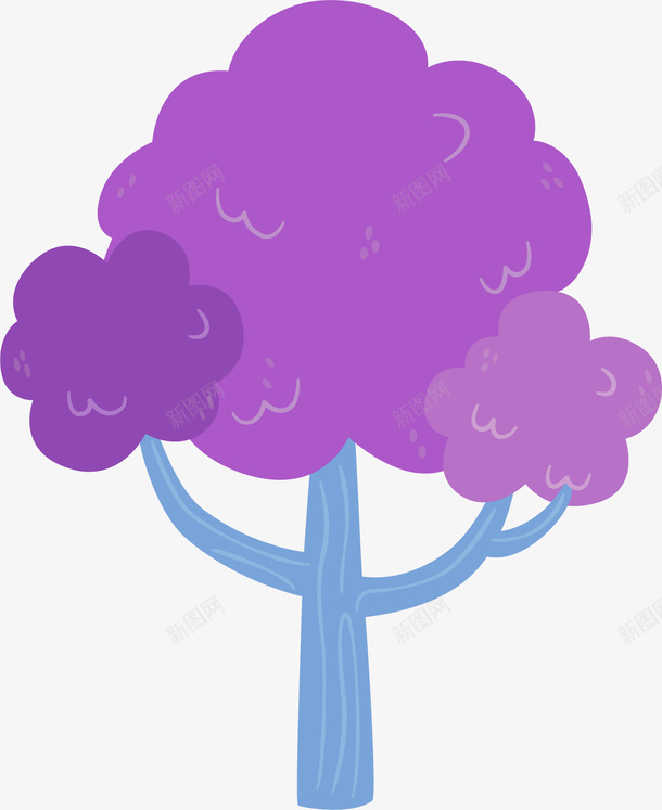 紫色蓝色植物装饰png免抠素材_新图网 https://ixintu.com 植物 紫色 蓝色 装饰