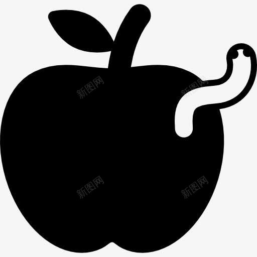 苹果虫图标png_新图网 https://ixintu.com 健康食品 有机 水果 素食 维生素 食品