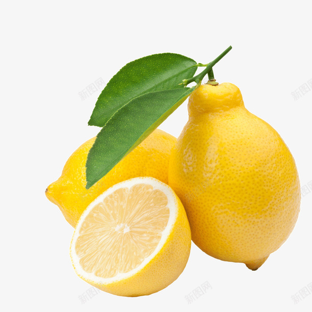 带叶子切开的柠檬png免抠素材_新图网 https://ixintu.com 切开的柠檬 柠檬 水果 装饰