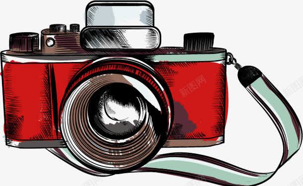 红色相机png免抠素材_新图网 https://ixintu.com 拍照 照相机 相机 红色照相机 镜头