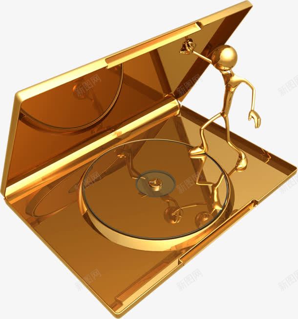 金色的音乐盒png免抠素材_新图网 https://ixintu.com 卡通 歌碟 金色 音乐盒