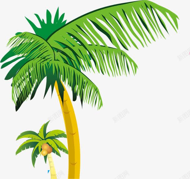 绿色植物卡通椰子树png免抠素材_新图网 https://ixintu.com 卡通 椰子树 绿色植物
