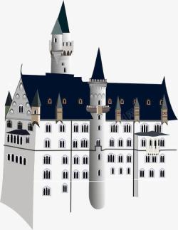 欧式城堡插画素材