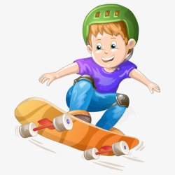 卡通人物滑板男孩素材