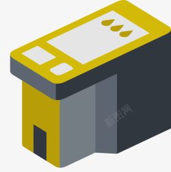 彩色墨盒PNG黄色液体状墨盒高清图片