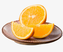 切开的橙子片素材