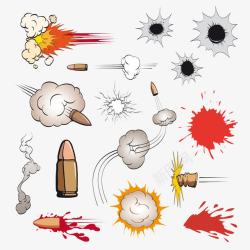 发射子弹发射的卡通手绘弹壳高清图片